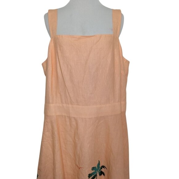 NEW Talbots Sunset Horizon Floral Maxi Dress Womens Size 16 Tropical Peach - Picture 2 of 13